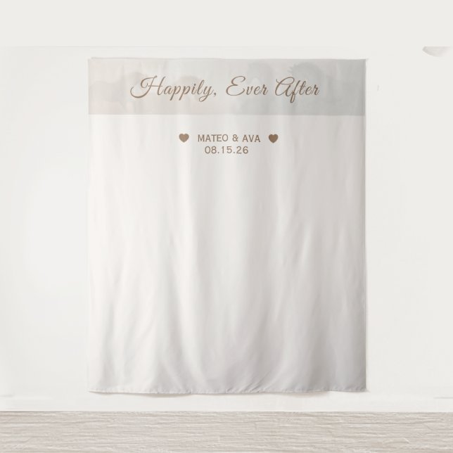Wedding Couple Custom Backdrop Tapestry (Front)