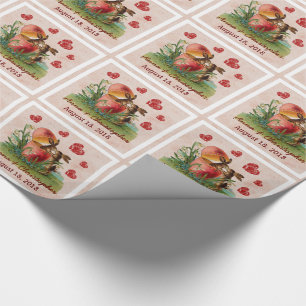 Wedding Couple Cute Vintage Rabbits Kissing A24 Wrapping Paper