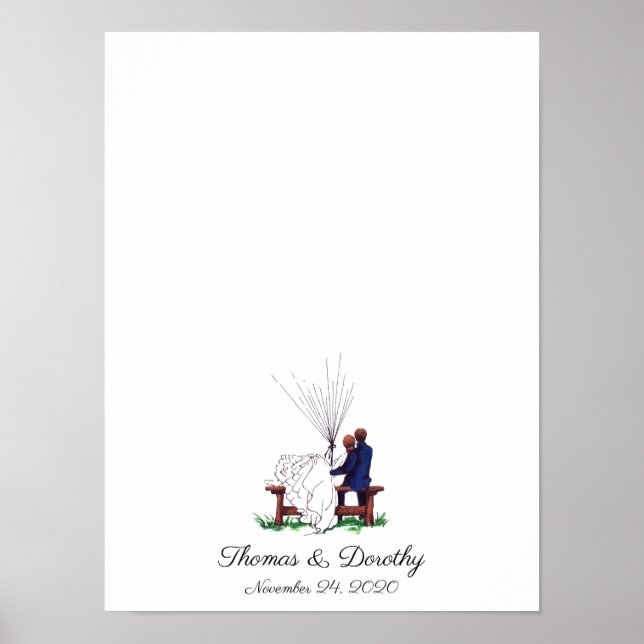 Wedding Couple Fingerprint Guestbook (Front)