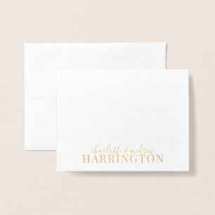 Wedding Couple Gold Foil Name Card