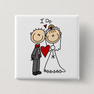 Wedding Couple I Do T-shirts and Gifts 15 Cm Square Badge