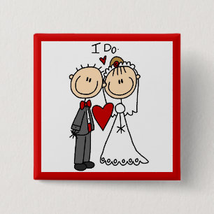Wedding Couple I Do T-shirts and Gifts 15 Cm Square Badge