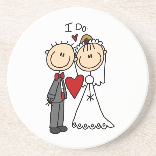Wedding Couple I Do T-shirts and Gifts Coaster (Front)