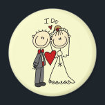 Wedding Couple I Do T-shirts and Gifts Magnet<br><div class="desc">A stick figure bride and groom in a tuxedo and wedding dress with text that reads "I Do" on stick figure wedding couple T-shirts,  mugs,  cards,  stickers,  keepsakes,  keychains,  mousepads,  placemats,  ornaments,  and other bridal apparel and gift items.</div>