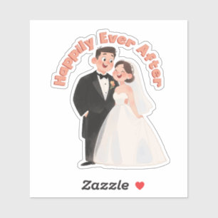 Wedding Couple Illustration Happily Ever After