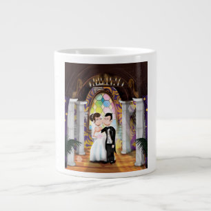 Wedding Couple in Church Large Coffee Mug