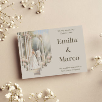 Wedding Couple In The Garden  Invitation
