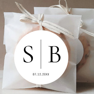 Wedding Couple Initial Sticker Wedding Favour Labe