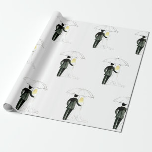 Wedding couple Just married chic Wrapping paper