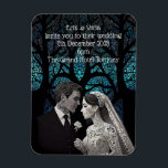 Wedding Couple made of paper on blue tree of life Magnet<br><div class="desc">Wedding Couple made of paper on blue tree of life Invitation</div>