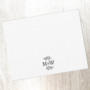 Wedding Couple Monogram Elegant Botanical Card