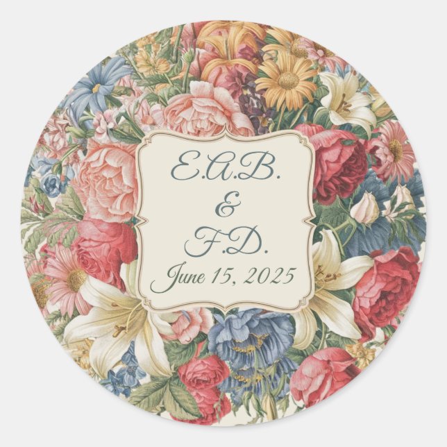 Wedding couple monogram favour seal (Front)