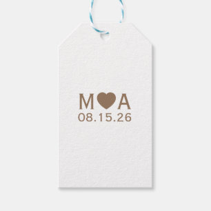 Wedding Couple Monogram Gift Favor Tags