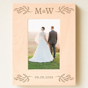 Wedding Couple Monogram Initials Date Personalised Etched Frames