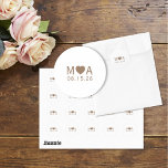 Wedding Couple Monogram Love Heart Classic Round Sticker<br><div class="desc">A great coordinate item! Our monogram wedding stickers are a great complement to the wedding party supplies for the Beautiful Brown Horses Design collection. Add your wedding couple monograms and special date. Use the template to create your own couple monogram wedding stickers.</div>