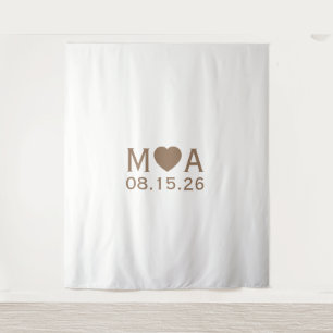 Wedding Couple Monograms Backdrop Tapestry
