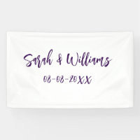 Wedding couple. Name date purple simple minimal mo