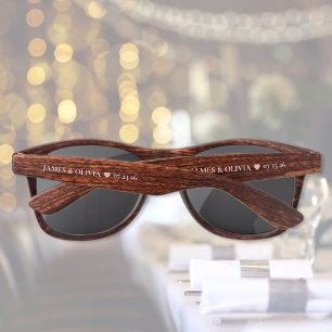 Wedding Couple Name Date Sunglasses