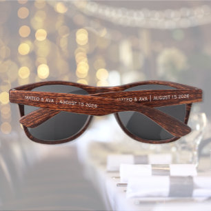 Wedding Couple Name Date Sunglasses