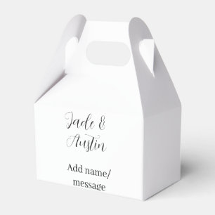 Wedding couple name message date romantic elegant  favour box