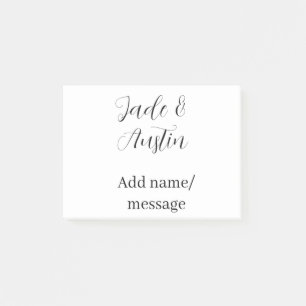 Wedding couple name message date romantic elegant  post-it notes