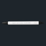 Wedding Couple Names Ecru Heart<br><div class="desc">Simple wedding writing pen with black ink. Personalised names with ecru heart. Add to welcome gift bags for guests and don't forget to save one as keepsake.</div>