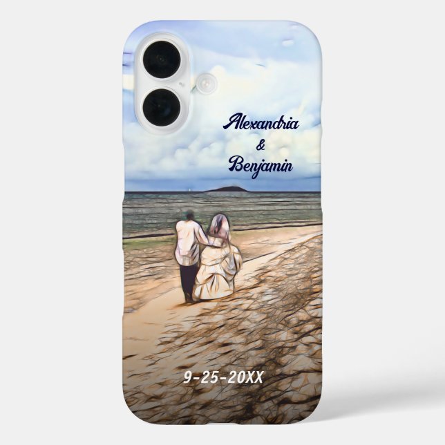 Wedding Couple Newlywed Photo Personalise Case-Mate iPhone Case (Back)
