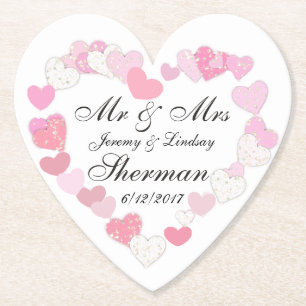 Wedding Couple Personalised Custom Paper Coaster