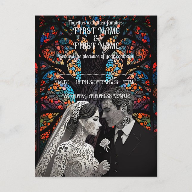 Wedding couple personalised gift ideas holiday postcard (Front)