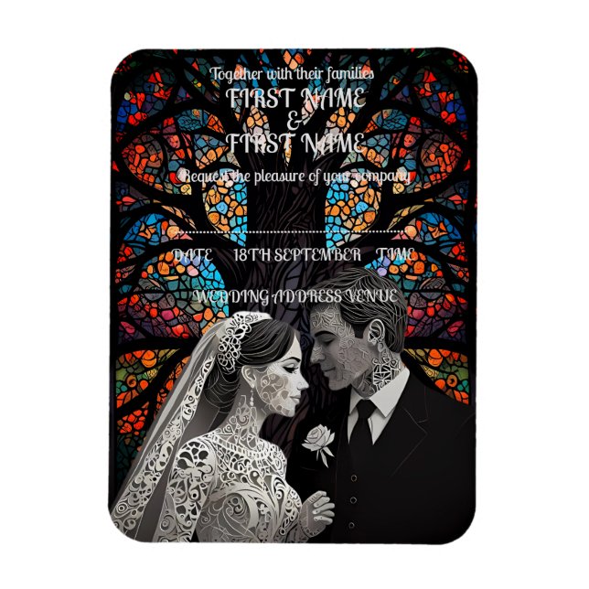 Wedding couple personalised gift ideas magnet (Vertical)