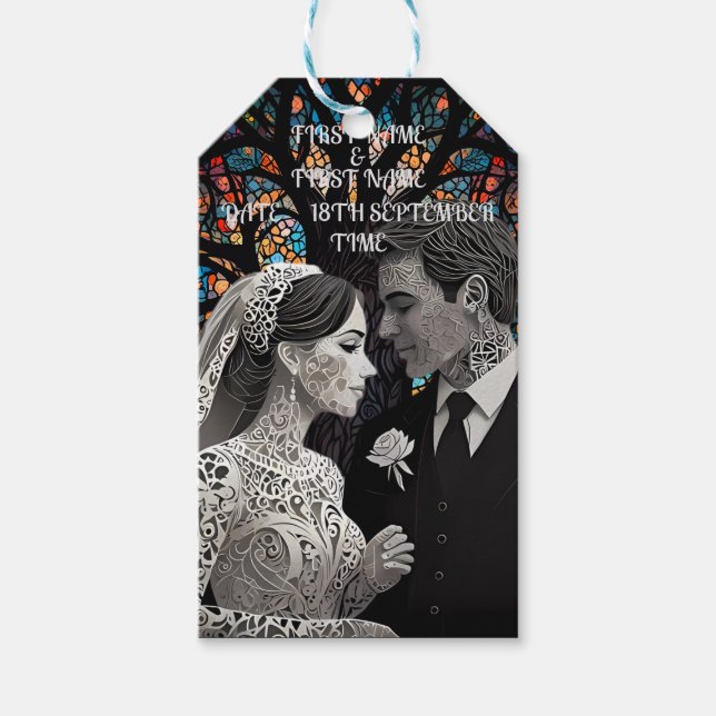 Wedding couple personalised gift ideas tags (Front)