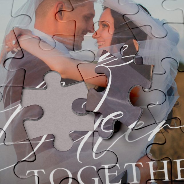 Wedding couple photo names personalised jigsaw puzzle (Creator Uploaded)