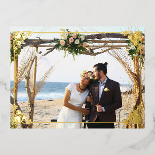Wedding couple photo with elegant frame Card