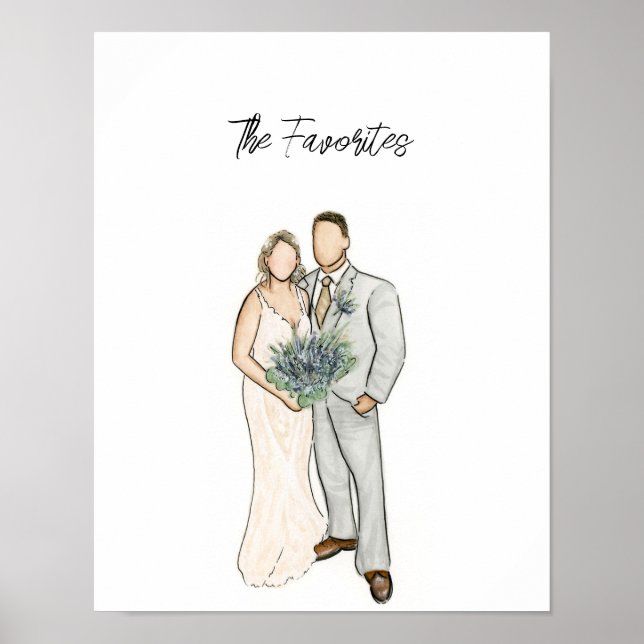 Wedding Couple Portrait Print (Front)