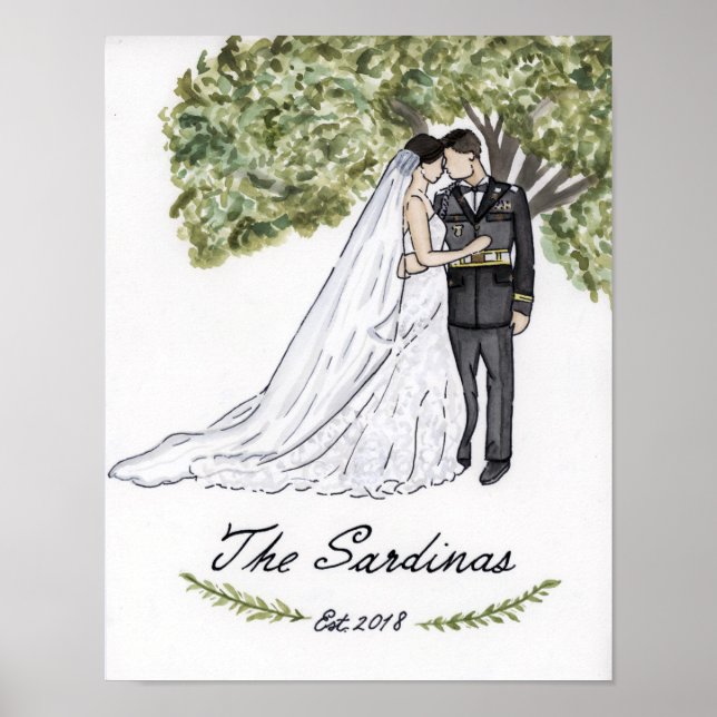 Wedding Couple Portrait Print (Front)