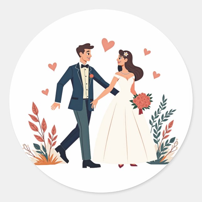 Wedding Couple Romance Sticker (Front)