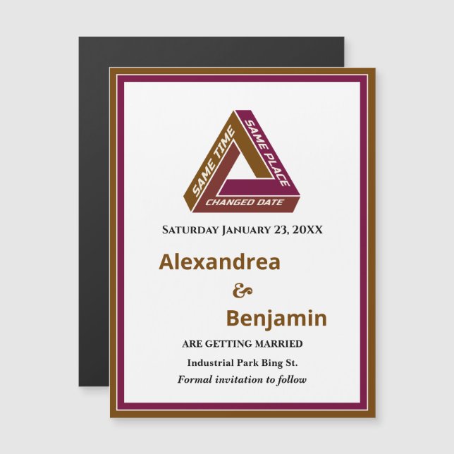  Wedding Couple Save The Date Change Magnetic  (Front/Back)