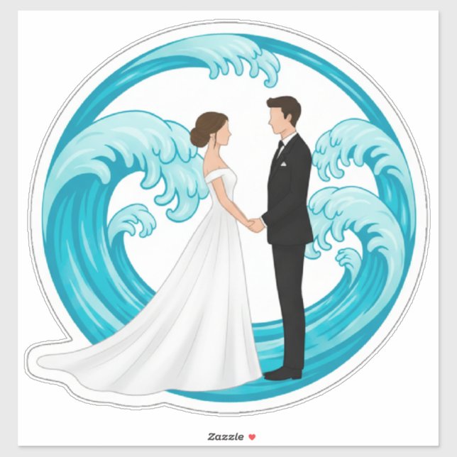 Wedding Couple Silhouette Holding Hands (Sheet)