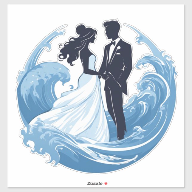 Wedding Couple Silhouette Holding Hands (Sheet)