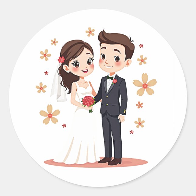 Wedding Couple Sticker (Front)