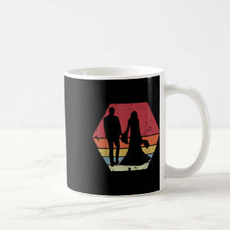 Wedding Couple Vintage Retro Sunset Bride Groom Re Coffee Mug