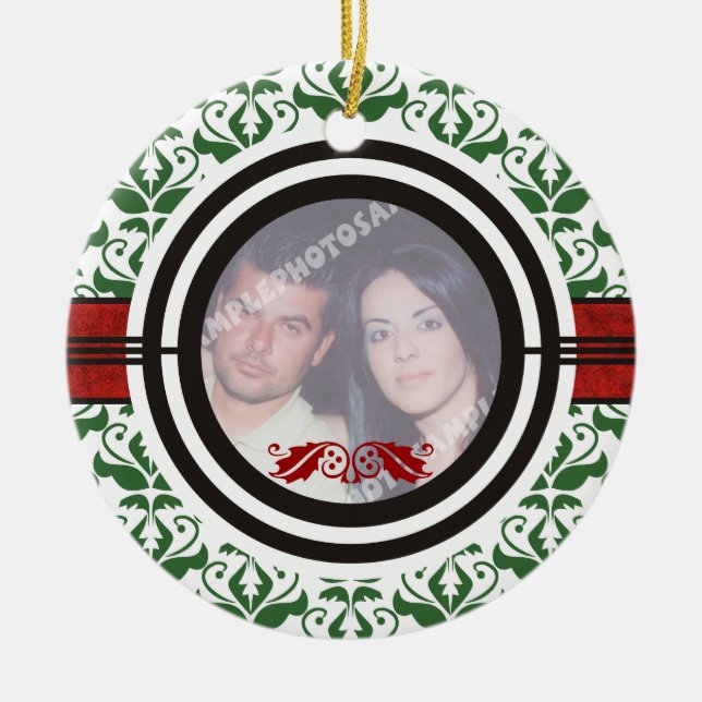 Wedding Couple's 1st Christmas Custom Ornament (Front)