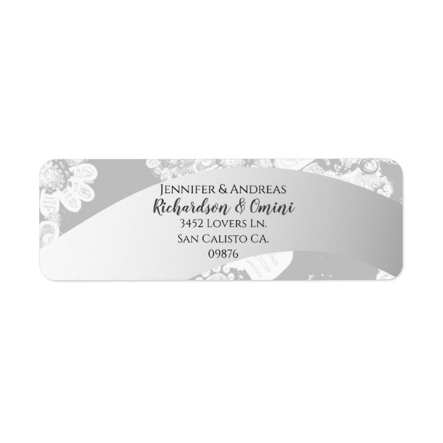 Wedding Couple's Return/address White/onLight Grey (Front)