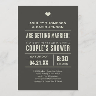 Wedding Couples Shower Big Type Invitations