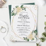 Wedding Couples Shower Modern Gold Greenery Floral Invitation<br><div class="desc">Create your perfect invitation with this pre-designed templates, you can easily personalise it to be uniquely yours. For further customisation, please click the "customise further" link and use our easy-to-use design tool to modify this template. If you prefer Thicker papers / Matte Finish, you may consider to choose the Matte...</div>