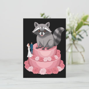 Wedding Crashing Racoon Feral Felicitations Card