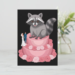 Wedding Crashing Racoon Feral Felicitations Invitation