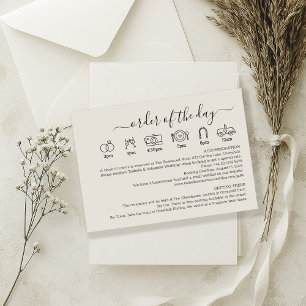 Wedding Cream Details Order Of The Day Enclosure Card