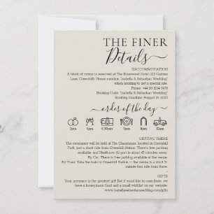 Wedding Cream Invitation Program Finer Details