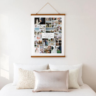 Wedding Create Your Own 52 Photo Collage Hanging Tapestry